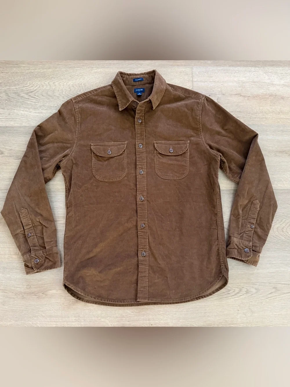 J.Crew Classic Stretch Corduroy Work Shirt Brown Men’s Medium